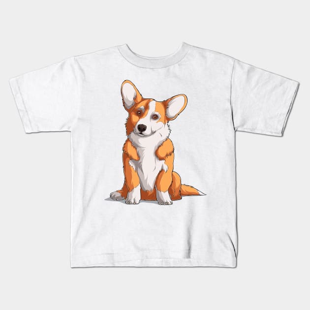 Cute corgi Kids T-Shirt by katanya78